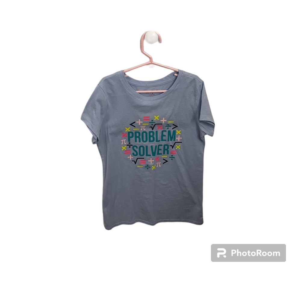 Cat & Jack Kids Tshirt L (10/12) Problem Solver Blue
